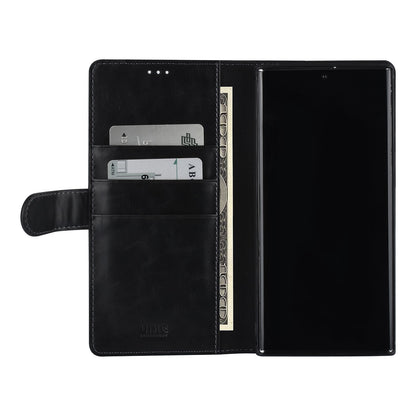 Samsung S22 Ultra Luxe Bookcase met 3 Pasjeshouders - Magneetsluiting - Zwart