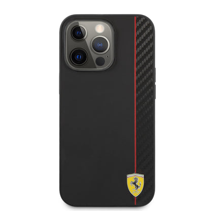 Ferrari iPhone 13 PRO MAX Backcover - Carbon - Zwart