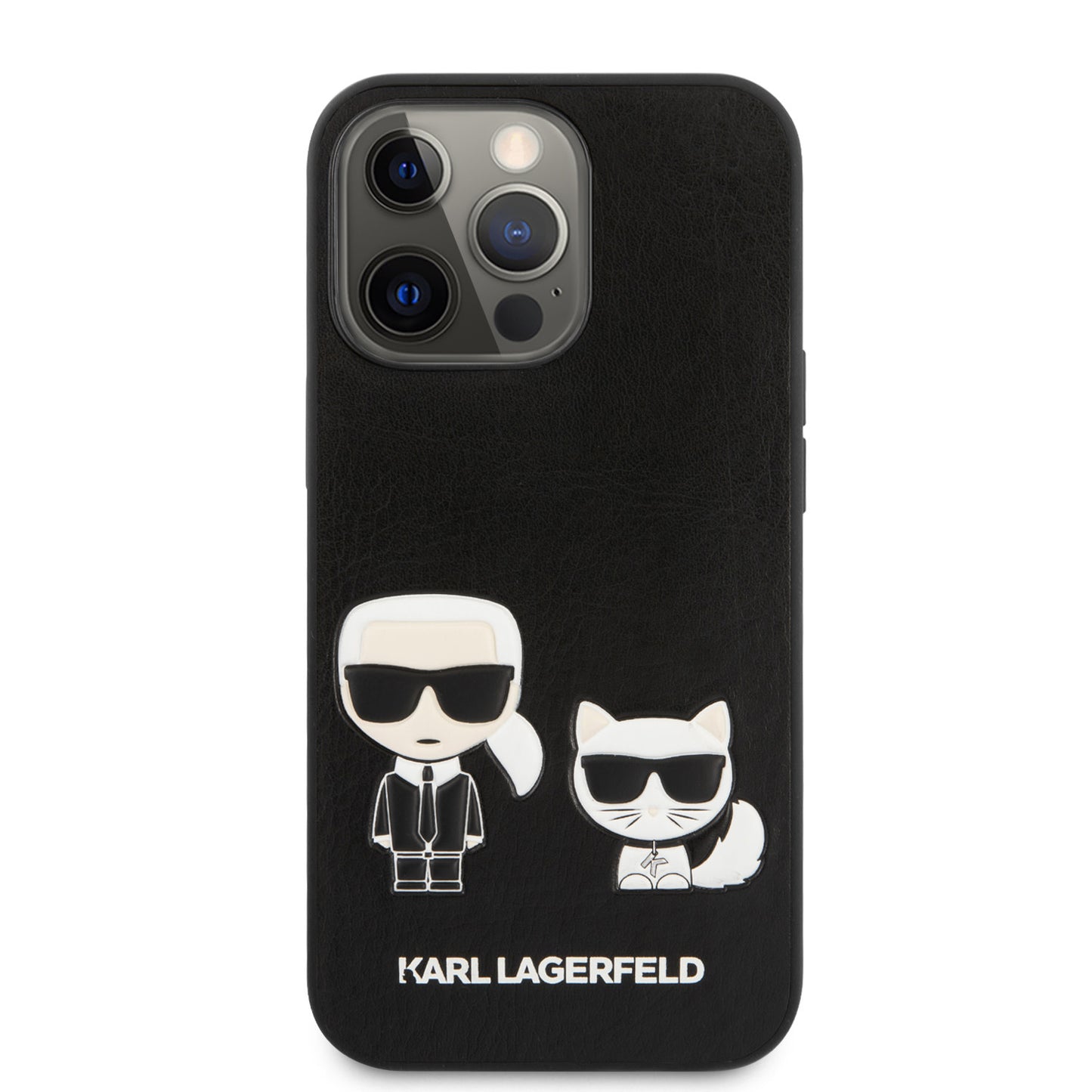 Karl Lagerfeld iPhone 13 PRO Backcover - Karl & Choupette - Zwart