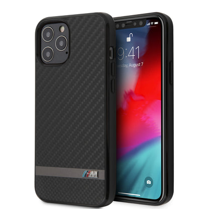 BMW iPhone 12 PRO MAX Backcover - Carbon - Zwart