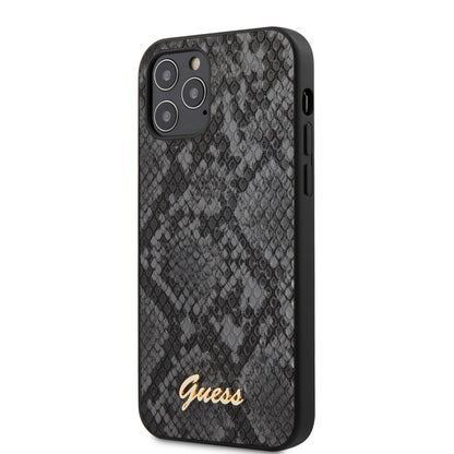 Guess iPhone 12 PRO MAX Backcover - Python - Zwart