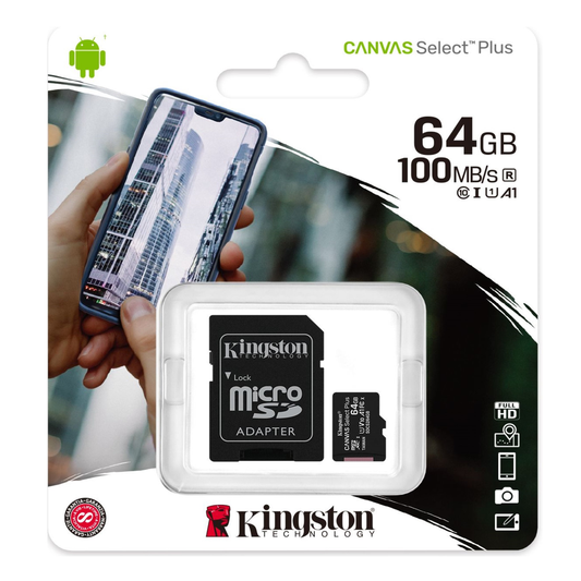 Kingston MicroSD met Adapter 64GB Class 10