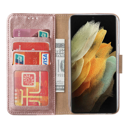 Samsung S22 Ultra Bookcase met 3 Pasjeshouders - Magneetsluiting - Rose Goud